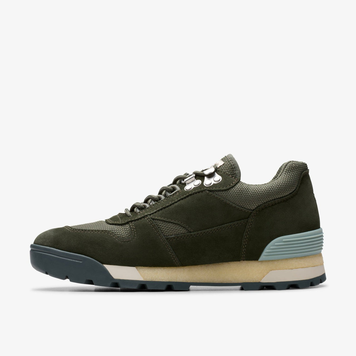 Clarks Men Laddow Dark Olive Combination