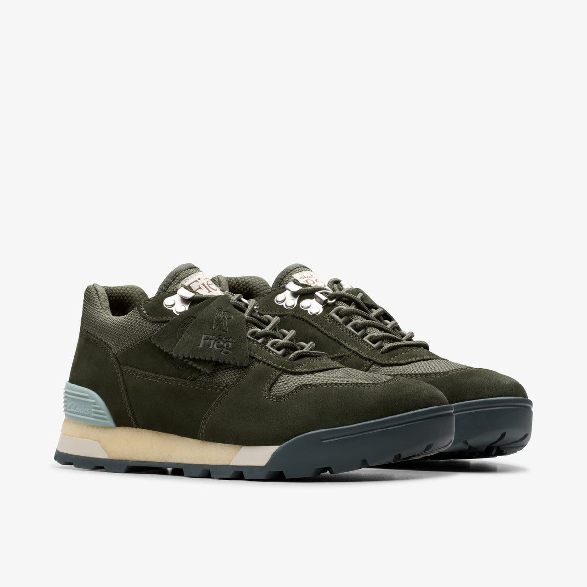 Clarks Men Laddow Dark Olive Combination