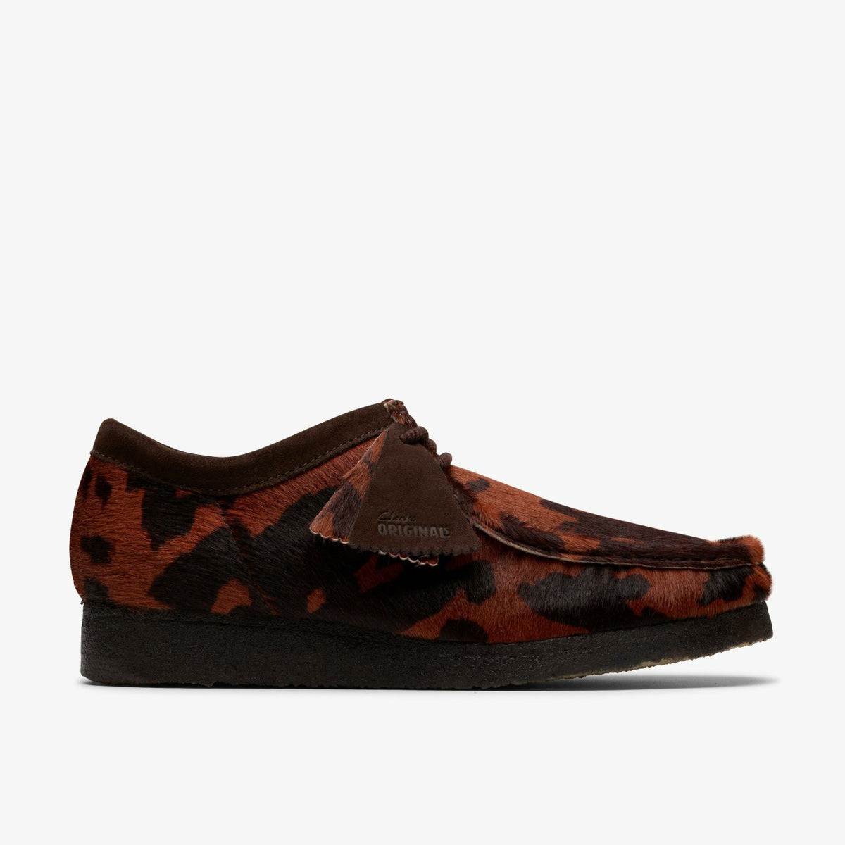 Clarks Men Wallabee Brown Cow Print
