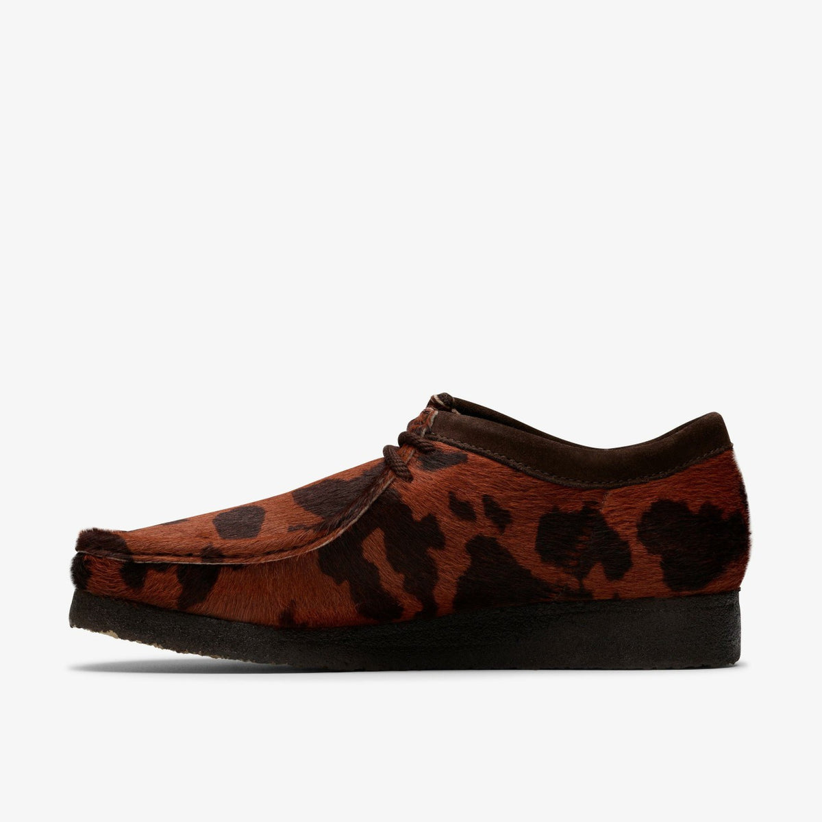 Clarks Men Wallabee Brown Cow Print