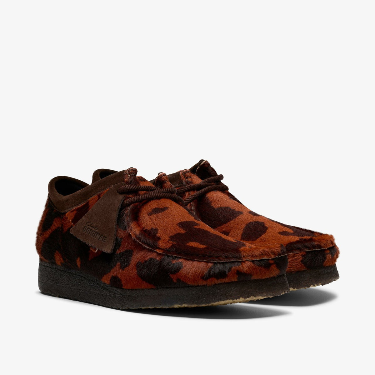 Clarks Men Wallabee Brown Cow Print