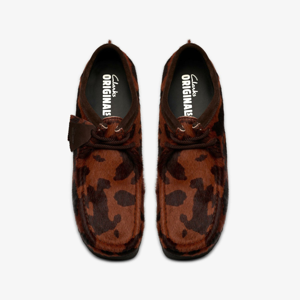 Clarks Men Wallabee Brown Cow Print
