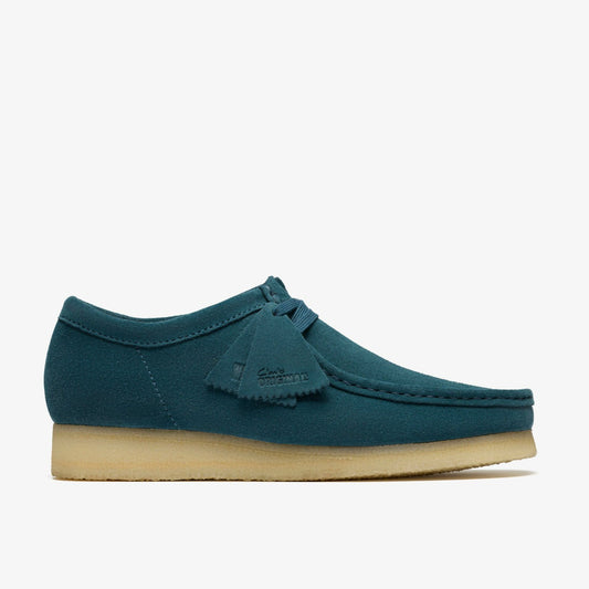 Clarks Men Wallabee Mid Blue Suede
