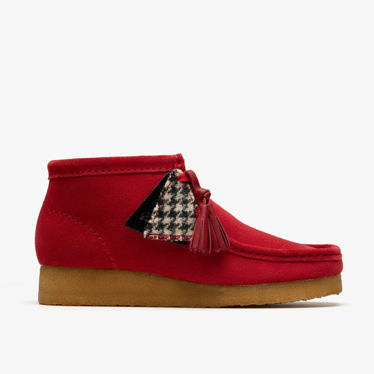 Clarks Women Wallabee Boot Red Suede