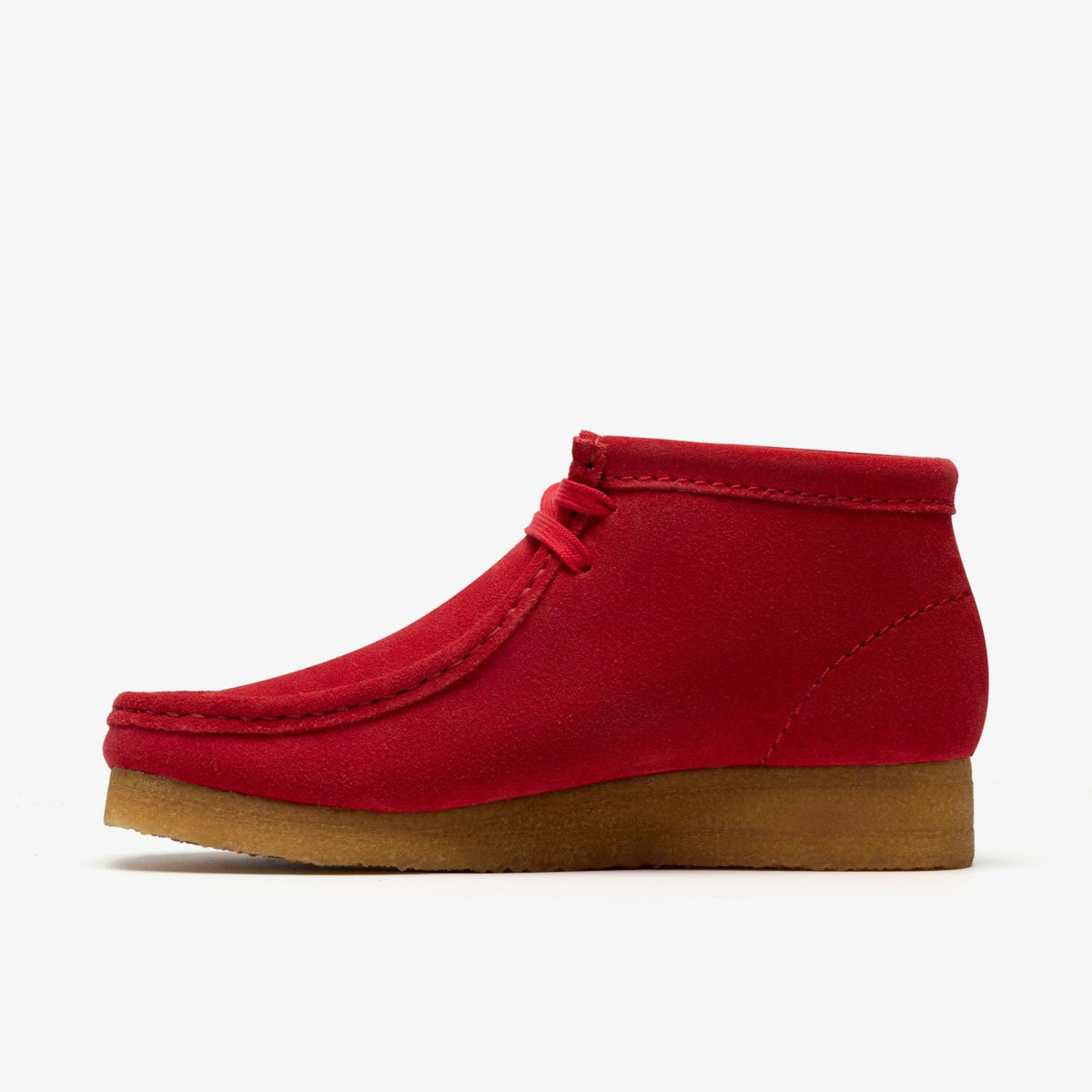 Clarks Women Wallabee Boot Red Suede