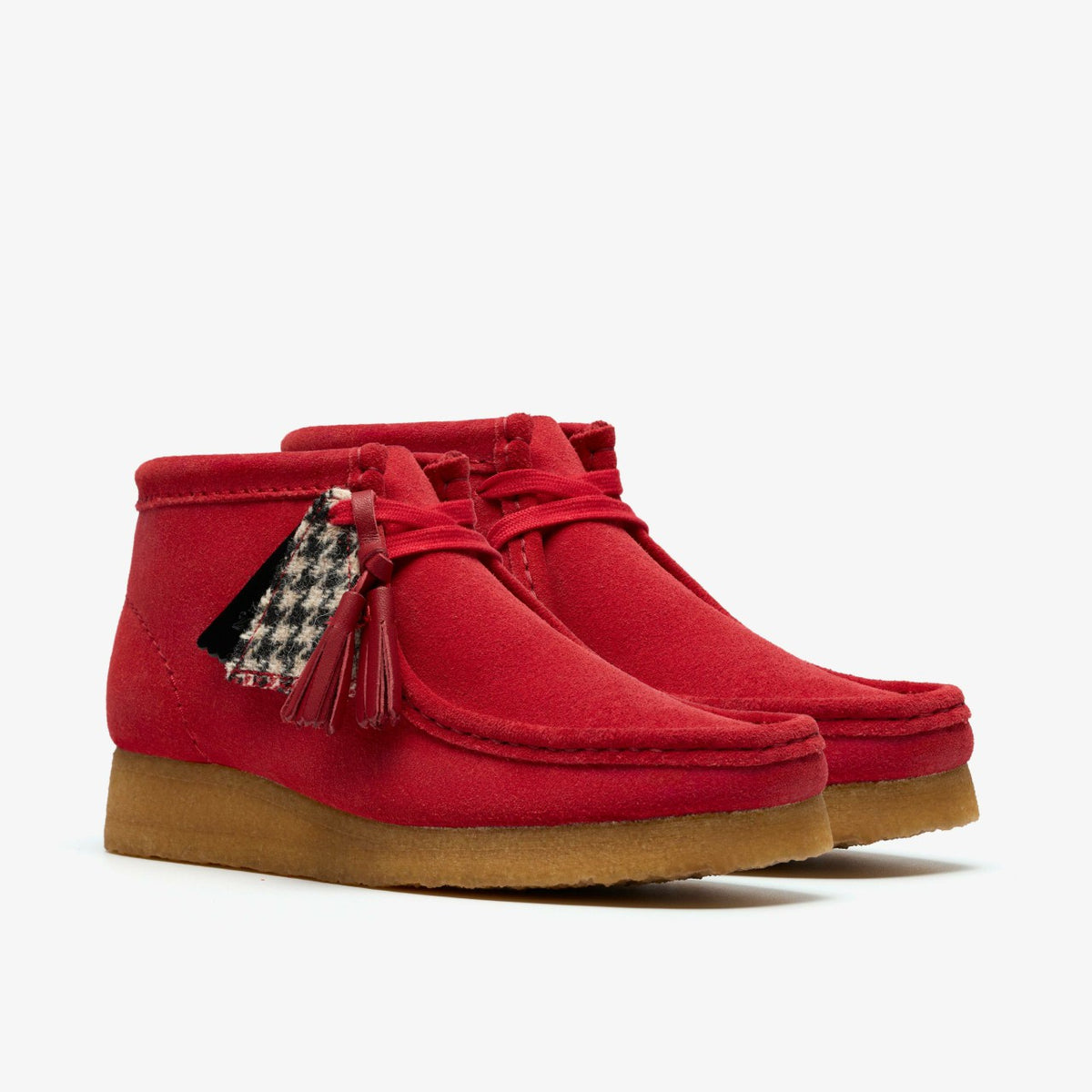 Clarks Women Wallabee Boot Red Suede