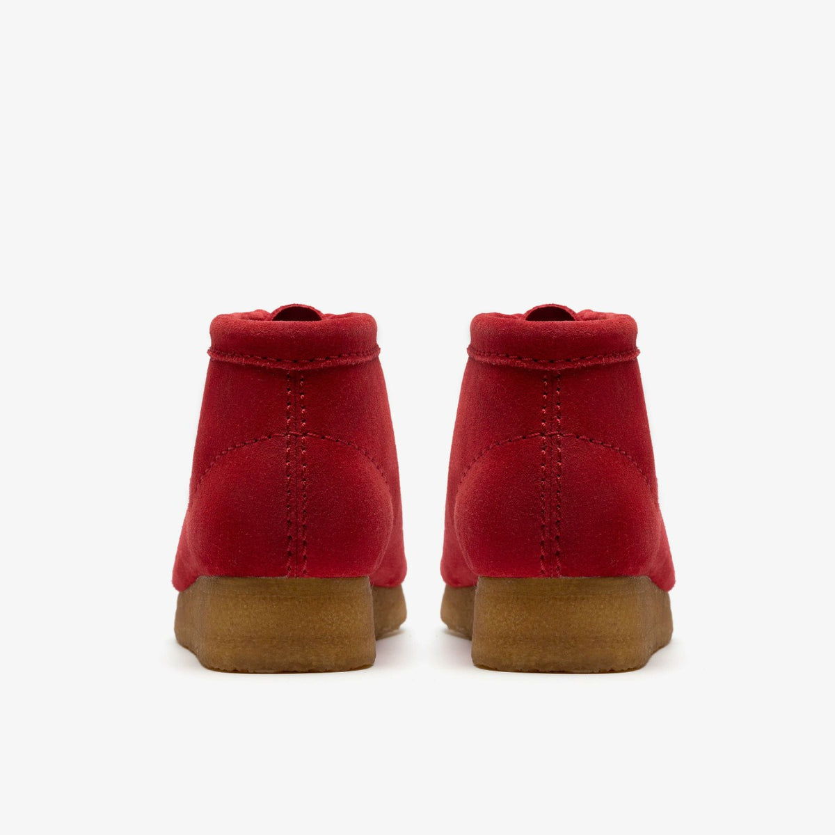 Clarks Women Wallabee Boot Red Suede