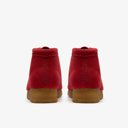 Clarks Women Wallabee Boot Red Suede