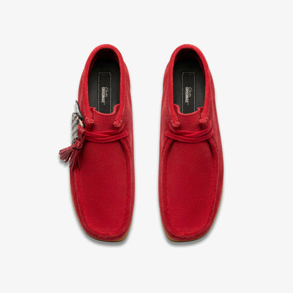 Clarks Women Wallabee Boot Red Suede