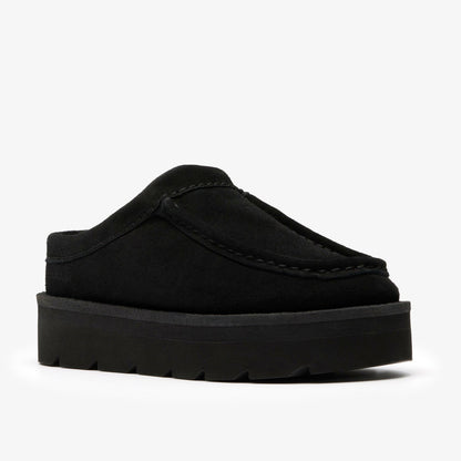 Clarks Women Meare Mule Black Suede Warmlined