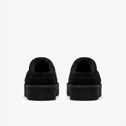 Clarks Women Meare Mule Black Suede Warmlined