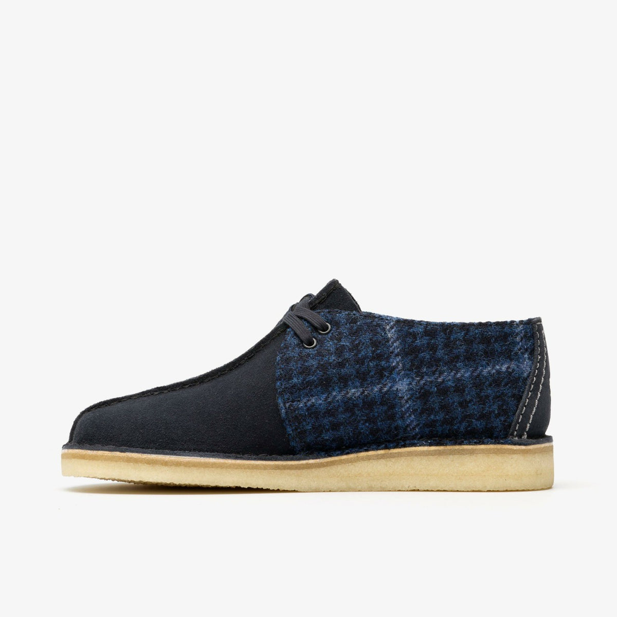 Clarks Men Desert Trek Navy Tweed Combination