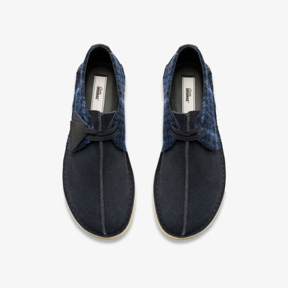 Clarks Men Desert Trek Navy Tweed Combination