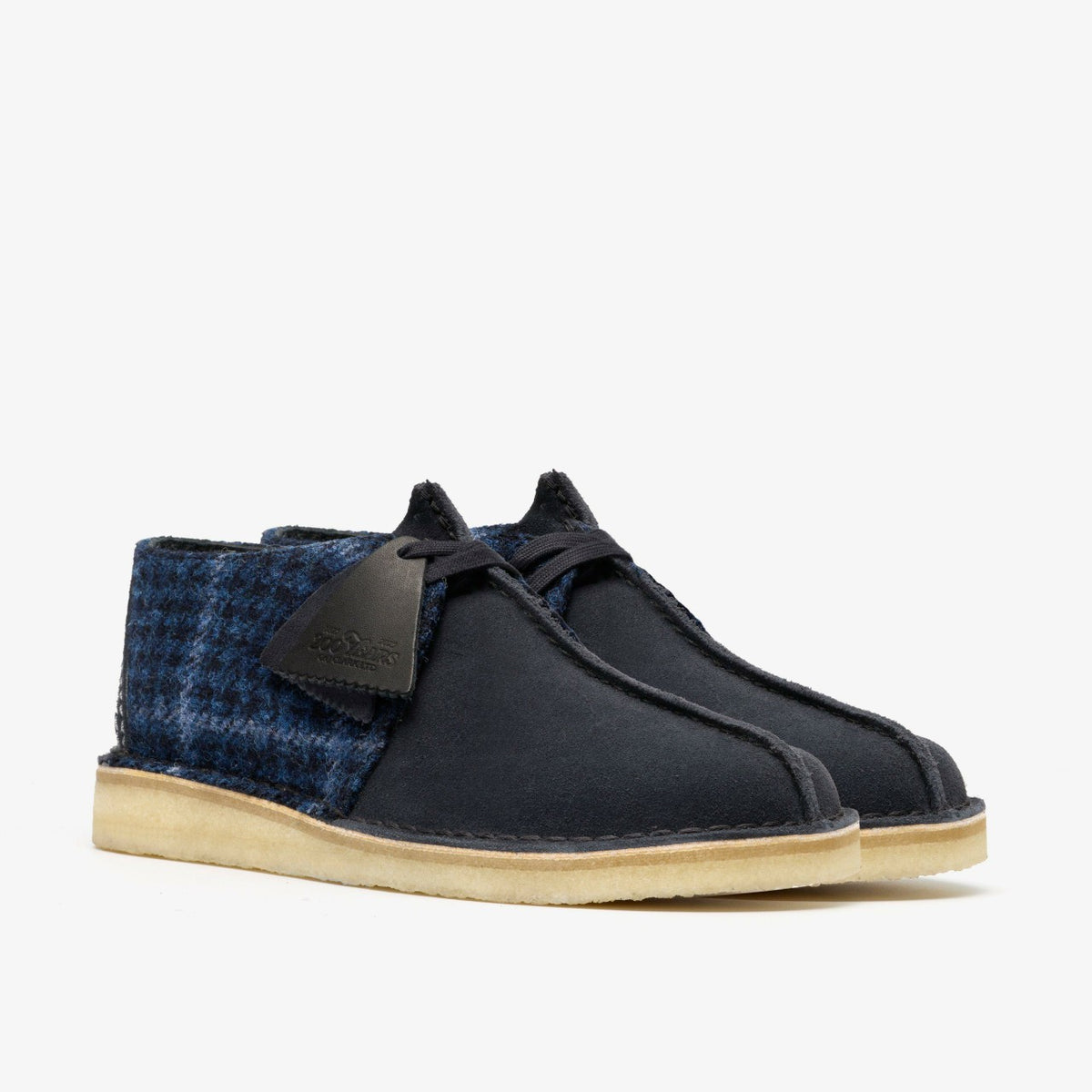 Clarks Men Desert Trek Navy Tweed Combination