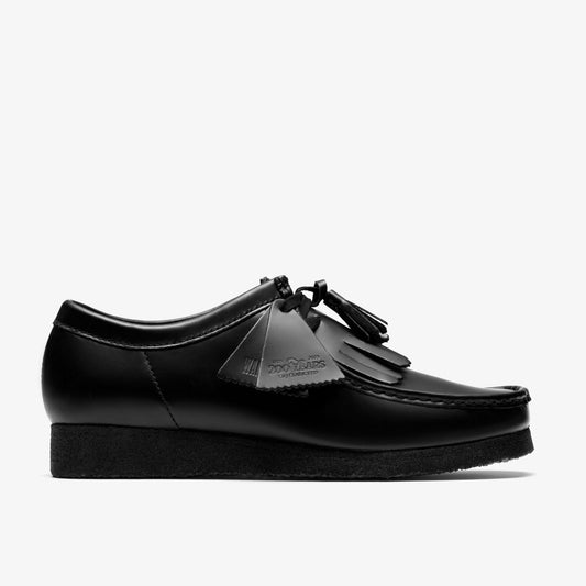 Clarks Men Wallabee Black Hi Shine Leather