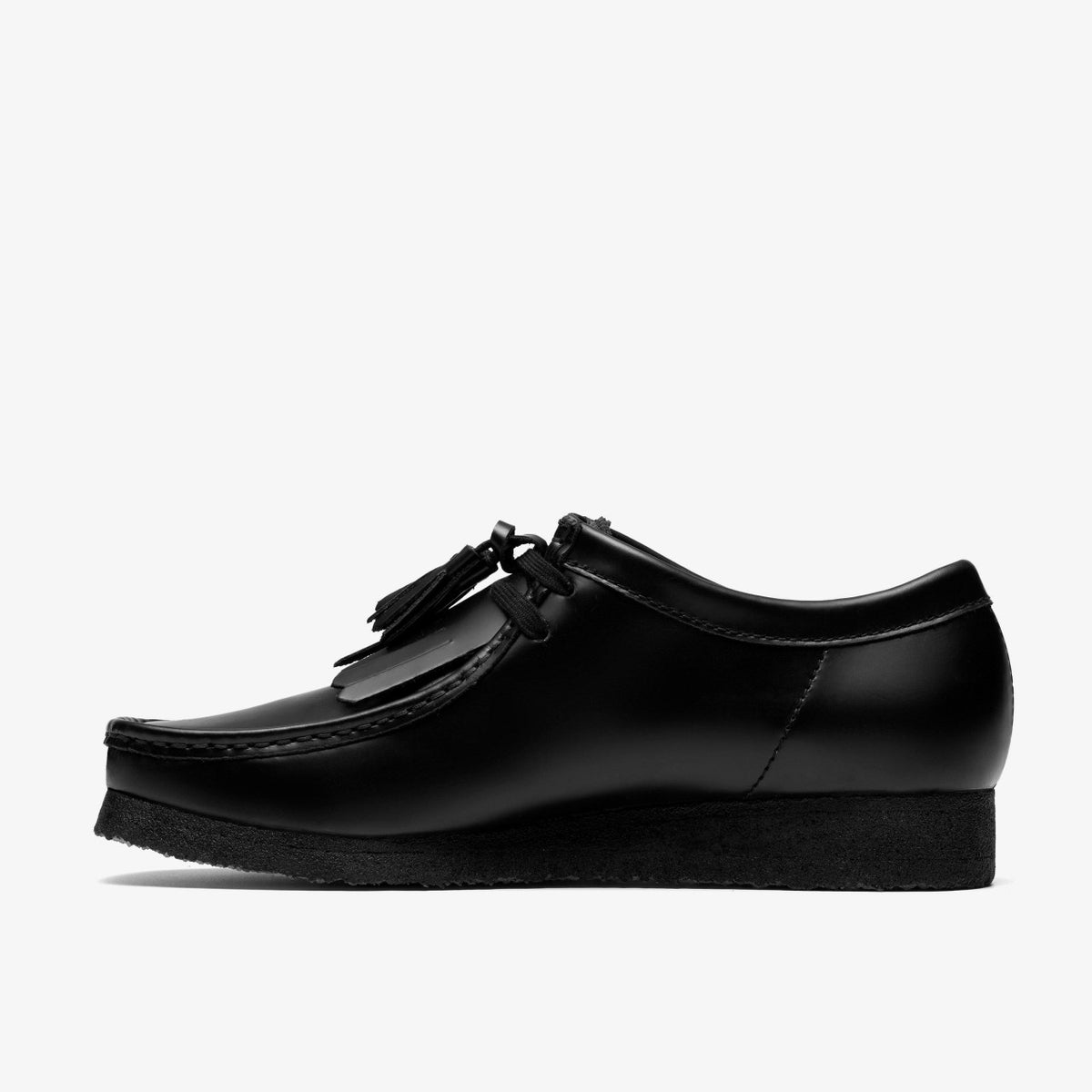 Clarks Men Wallabee Black Hi Shine Leather