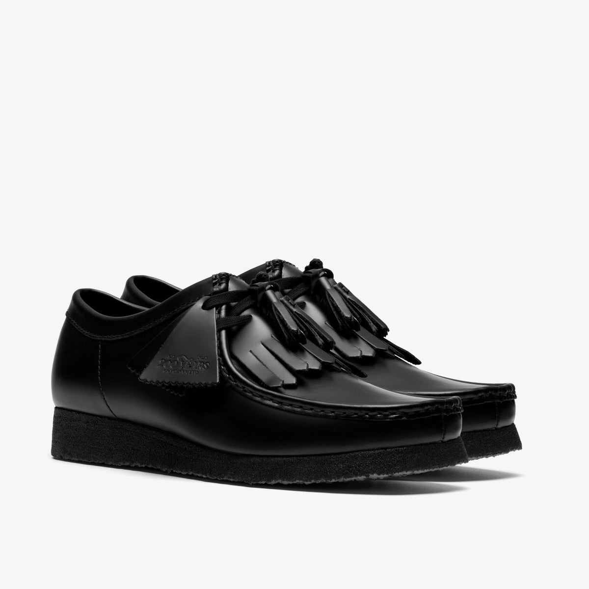 Clarks Men Wallabee Black Hi Shine Leather