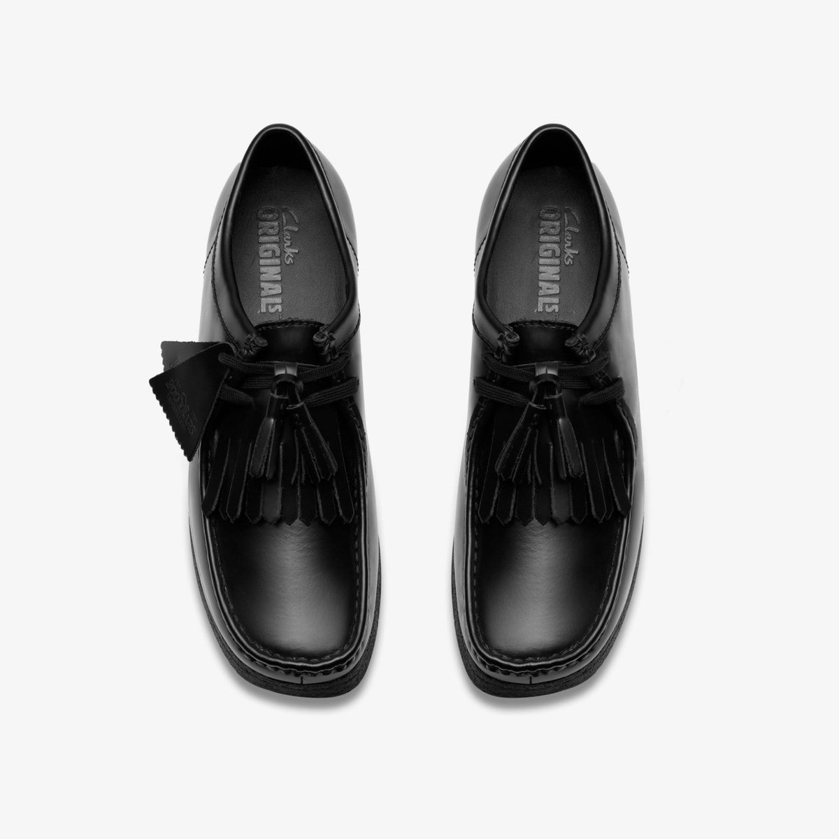Clarks Men Wallabee Black Hi Shine Leather