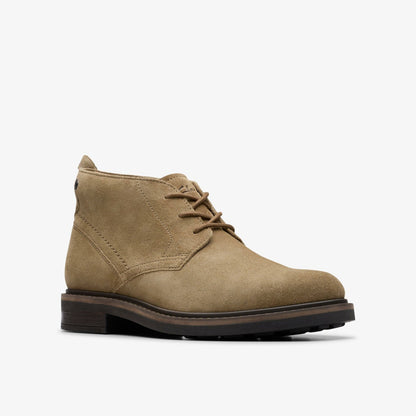 Clarks Men Newford Mid Dark Sand Suede