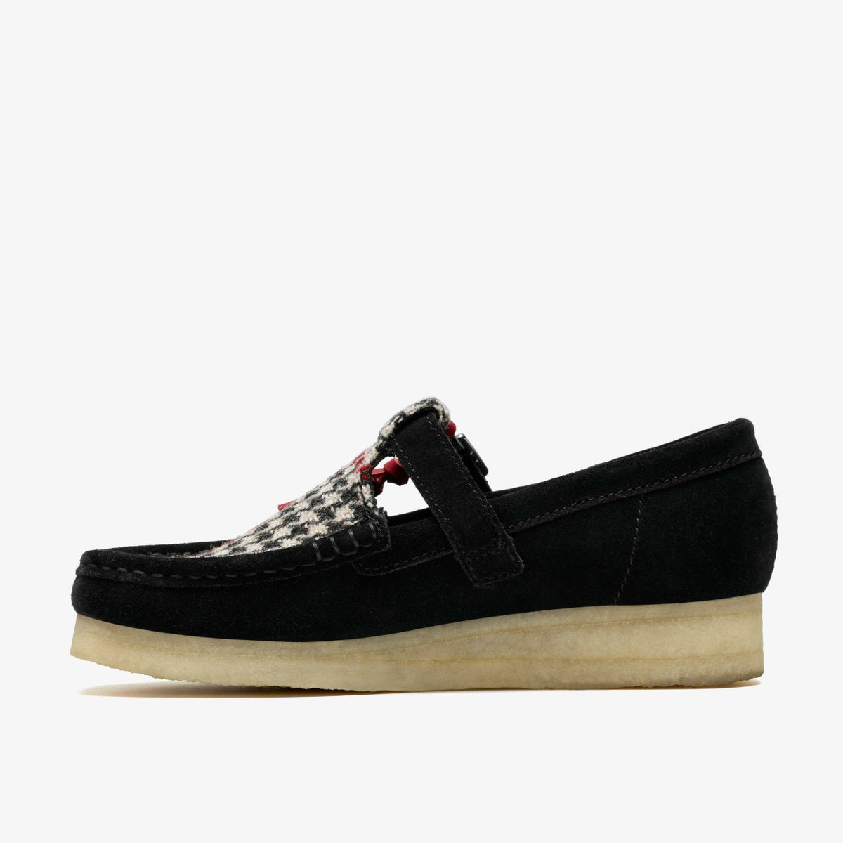 Clarks Women Wallabee T Bar Black Tweed Combination