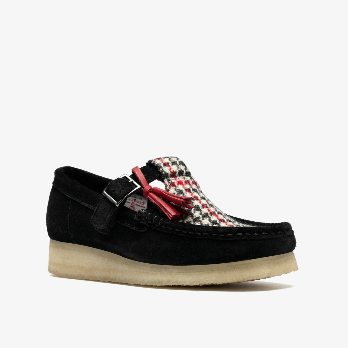 Clarks Women Wallabee T Bar Black Tweed Combination