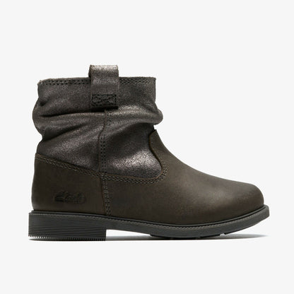 Clarks Kids Oaklyn Top Toddler Pewter Suede