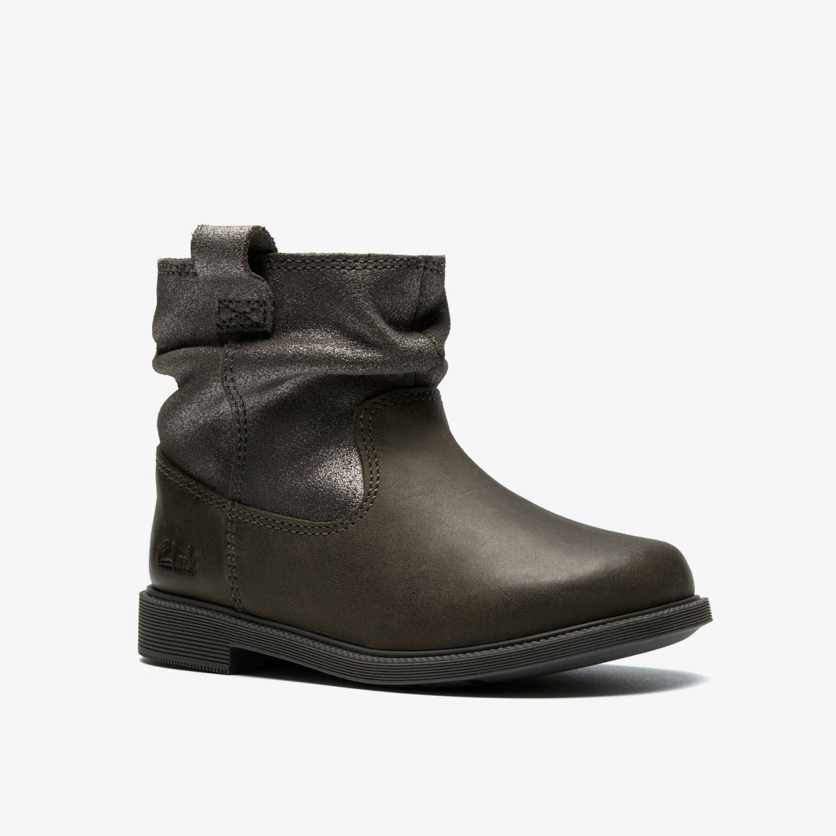 Clarks Kids Oaklyn Top Toddler Pewter Suede