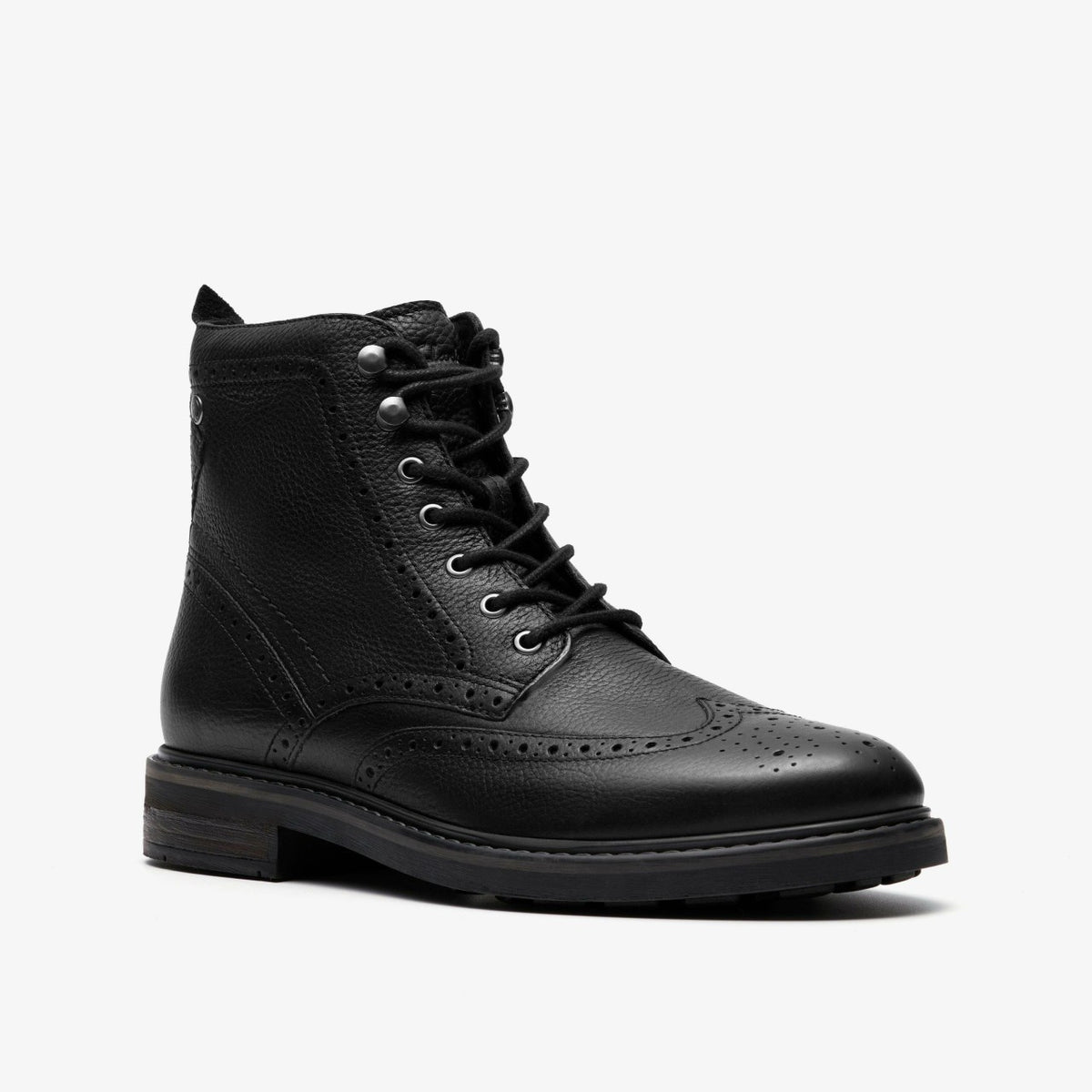 Clarks Men Newford Lace Boot Black Leather