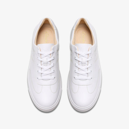 Clarks Women Makea Court White Leather