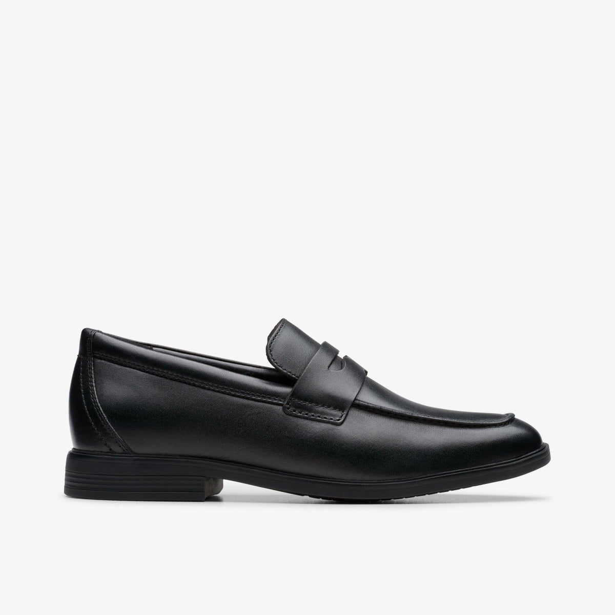 Clarks Kids Jonwin Craft Youth Black Leather