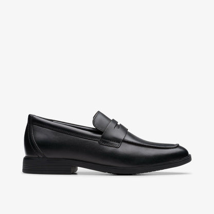 Clarks Kids Jonwin Craft Youth Black Leather
