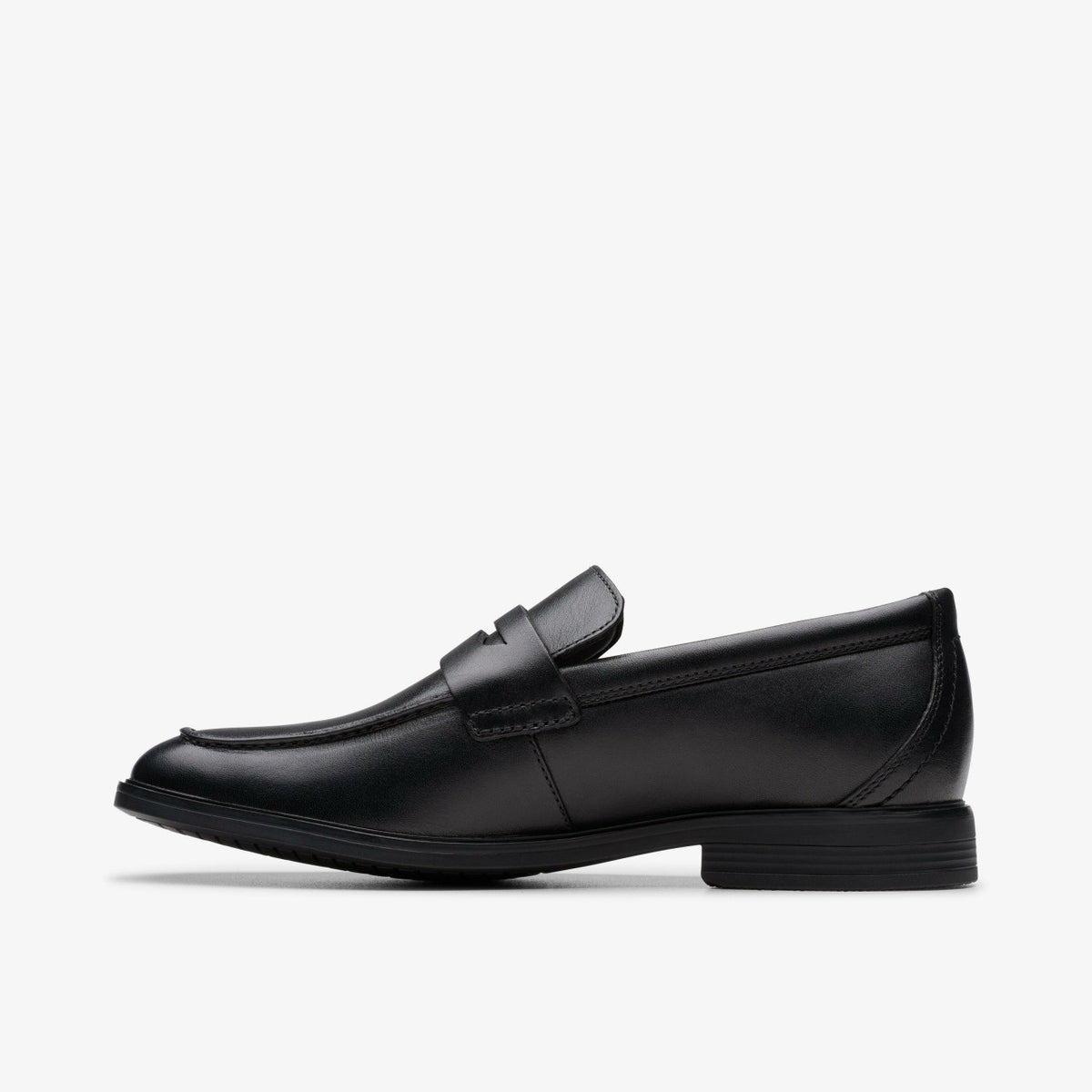 Clarks Kids Jonwin Craft Youth Black Leather