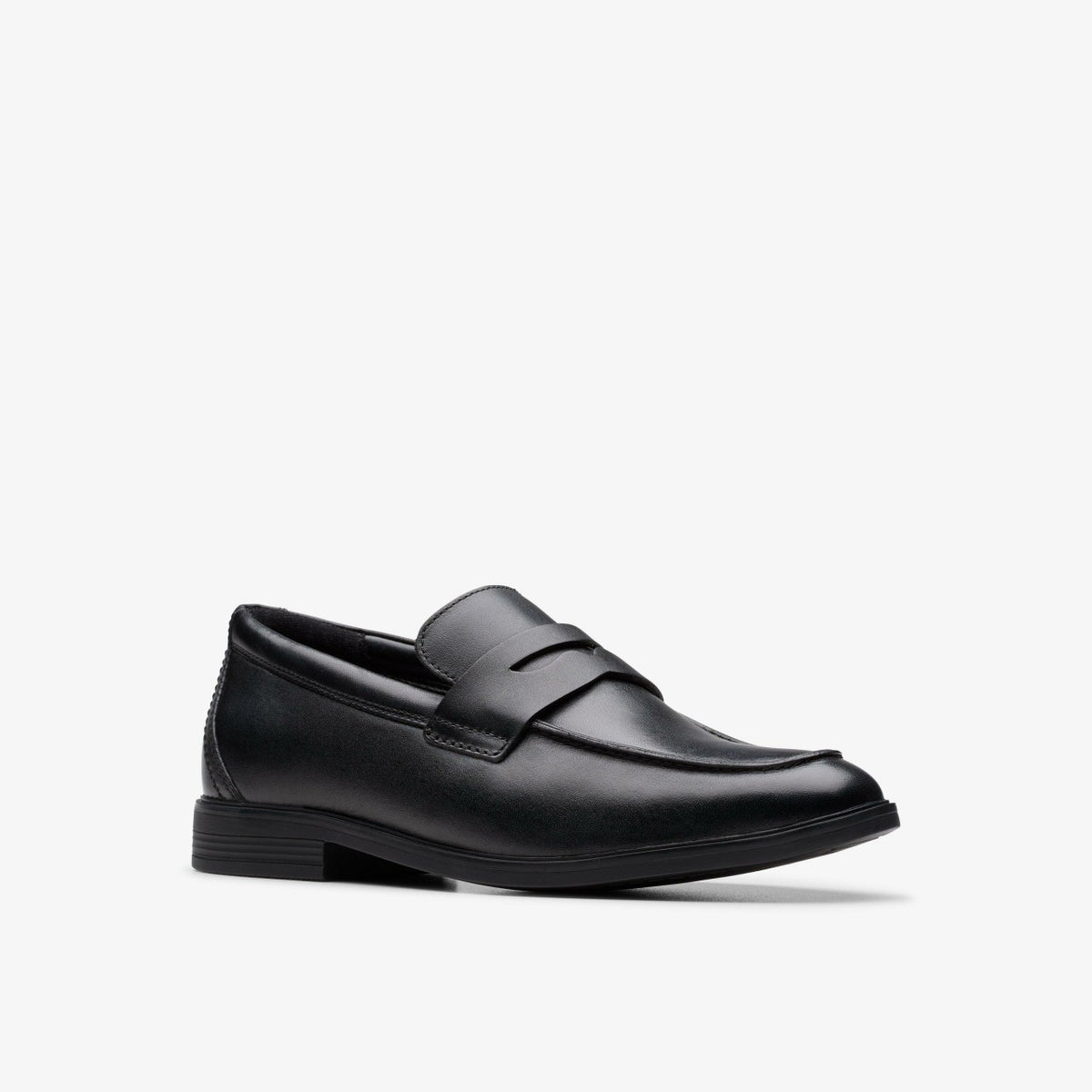 Clarks Kids Jonwin Craft Youth Black Leather