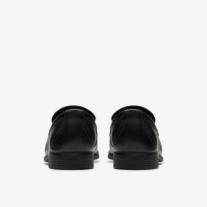 Clarks Kids Jonwin Craft Youth Black Leather