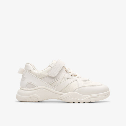 Clarks Kids Feather Pace Kid White