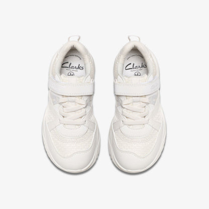 Clarks Kids Feather Pace Kid White