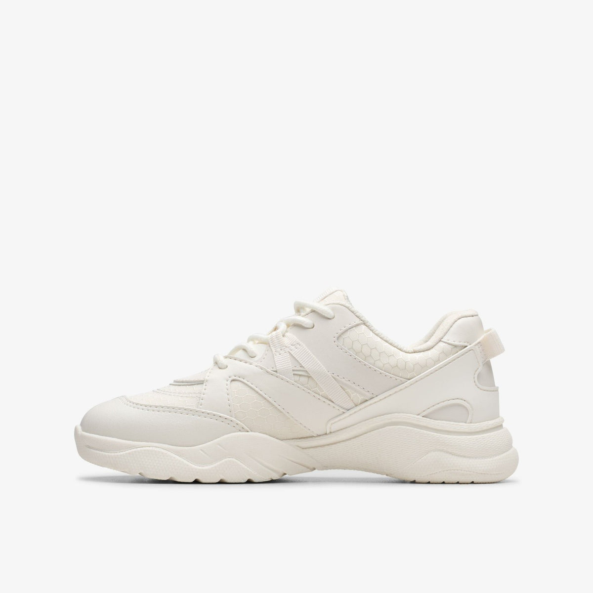 Clarks Kids Feather Pace Older White