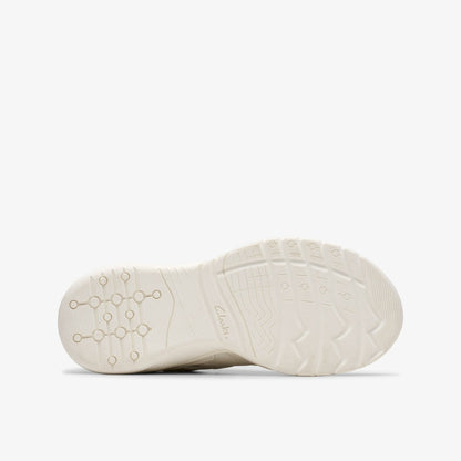 Clarks Kids Feather Pace Older White