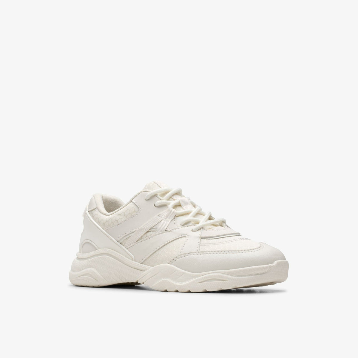 Clarks Kids Feather Pace Older White