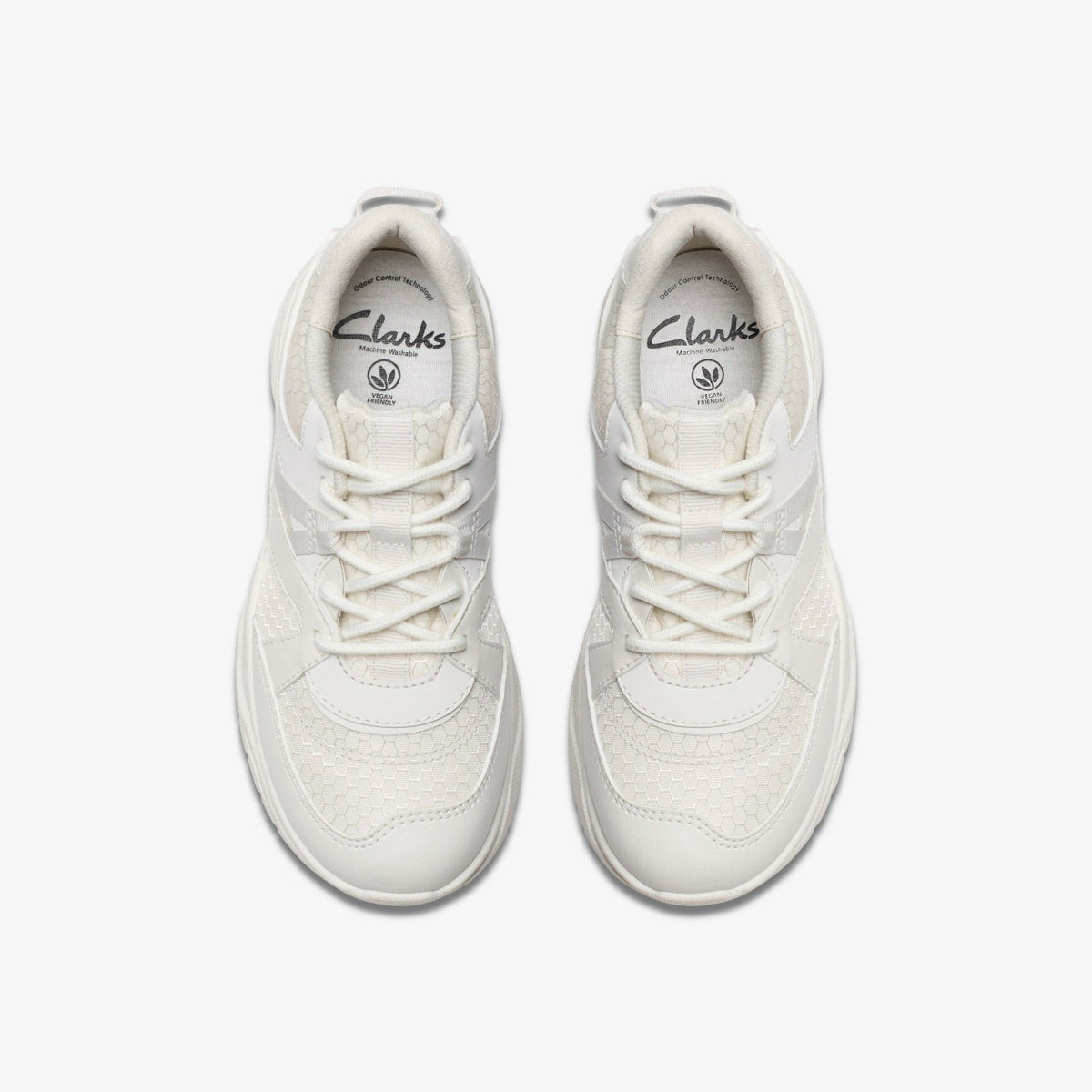 Clarks Kids Feather Pace Older White