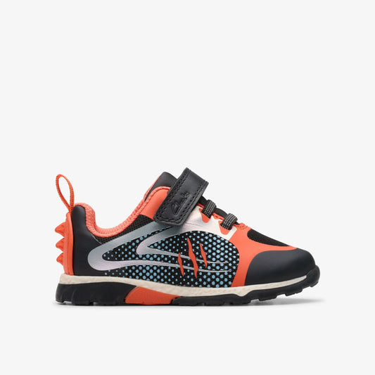 Clarks Kids Steggy 2 Fly Toddler Black/Orange