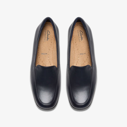 Clarks Women Georgia Loafer Navy Leather