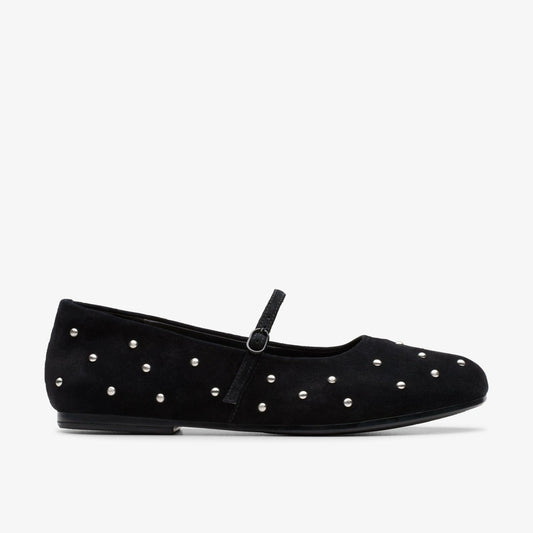 Clarks Women Livia Stud Black Suede