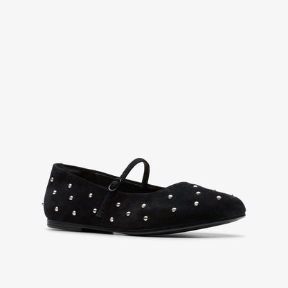 Clarks Women Livia Stud Black Suede