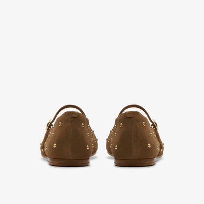 Clarks Women Livia Stud Walnut Suede