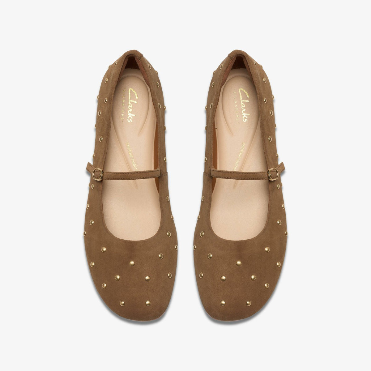 Clarks Women Livia Stud Walnut Suede