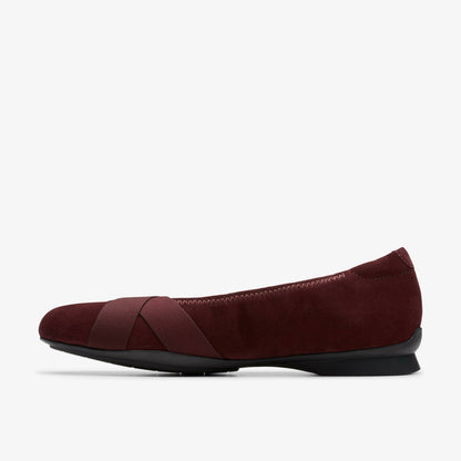 Clarks Women Jazmynn Gem Merlot Suede