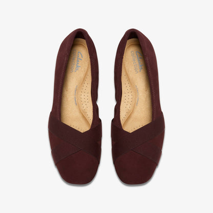 Clarks Women Jazmynn Gem Merlot Suede