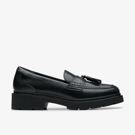 Clarks Women Lauryl Tassel Black Leather