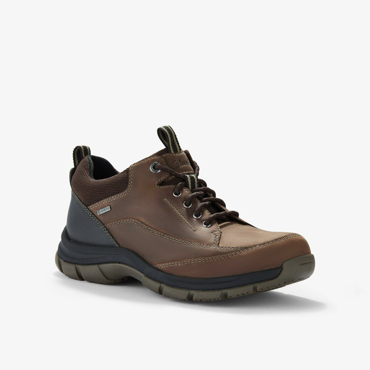 Clarks Men Spypath Lo GORE-TEX Dark Brown Leather